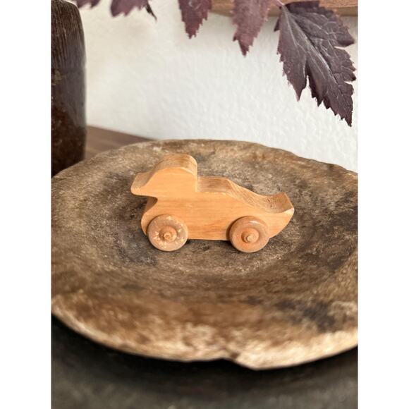 Vintage Wood Duck Toy on Wheels - Picture 1 of 4